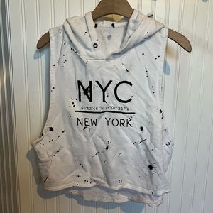 NYC sleeveless hoodie